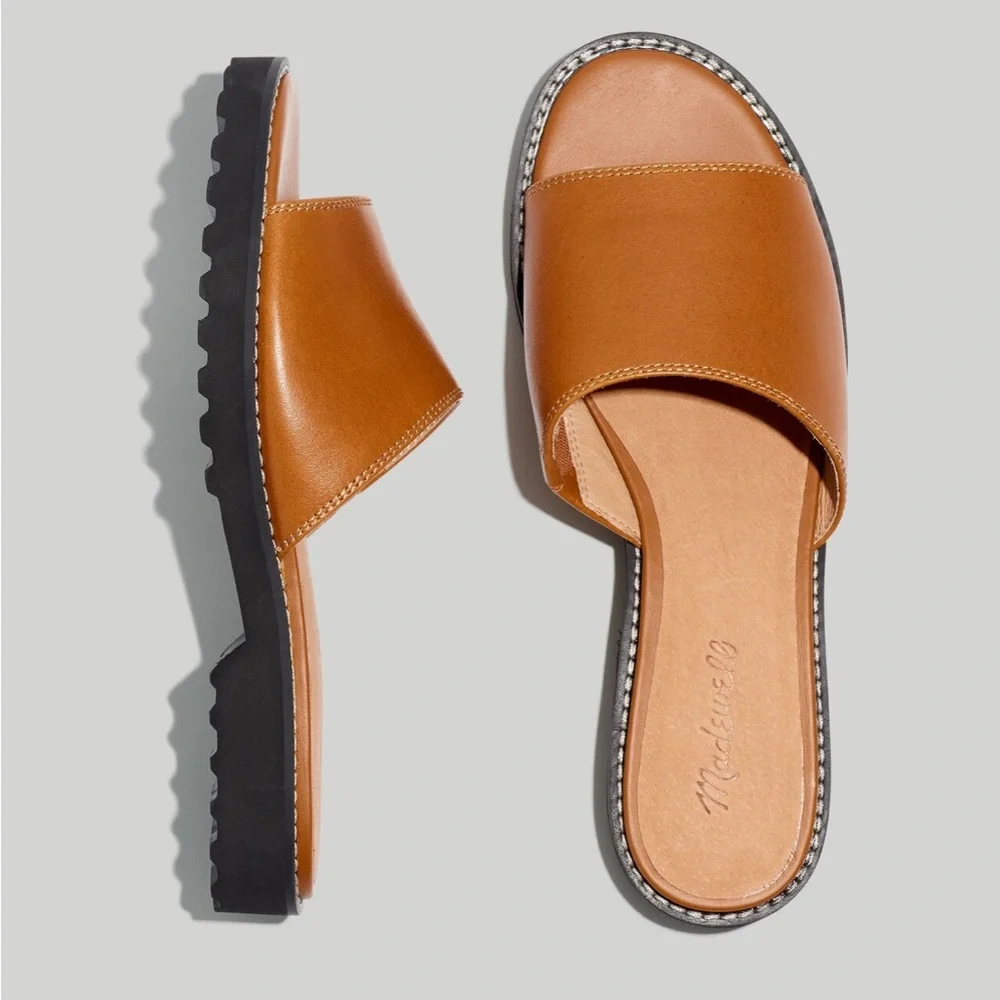 Madewell - The Vaneeta Lug Slide Sandal in English Saddle